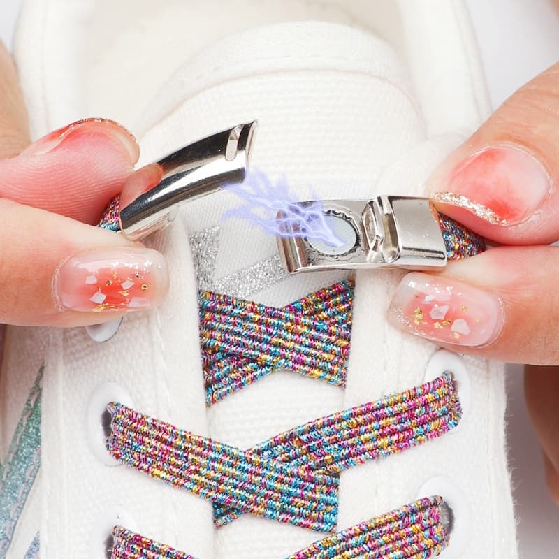 Novos Cadarços Magnéticos Elástico Não-Amarrar Sapato Laços Plana Bloqueio Cadarço Crianças Tênis Adulto Preguiçoso Atacadores Um Tamanho Serve Para Todos Os Sapatos