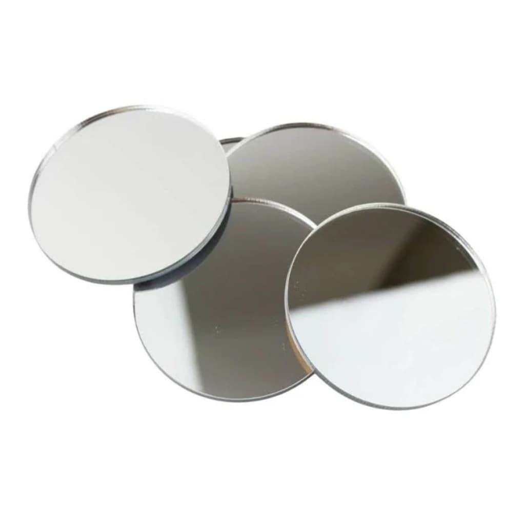Espelho Redondo Decorativo 10x10cm Vidro Cristal Para Decorações