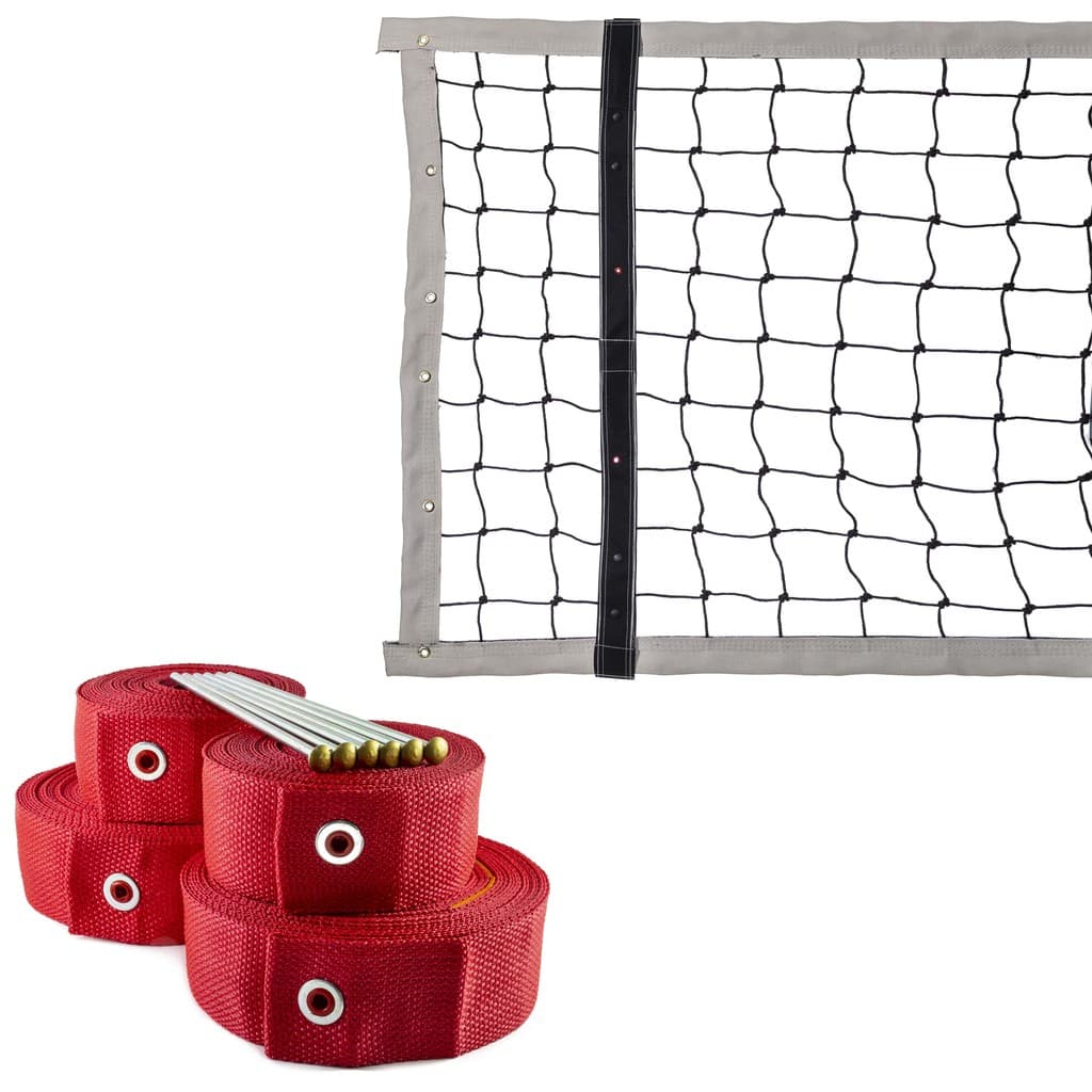 Kit rede para futevôlei oficial 9,5 metros Evo Sports com marcação e suporte de antena