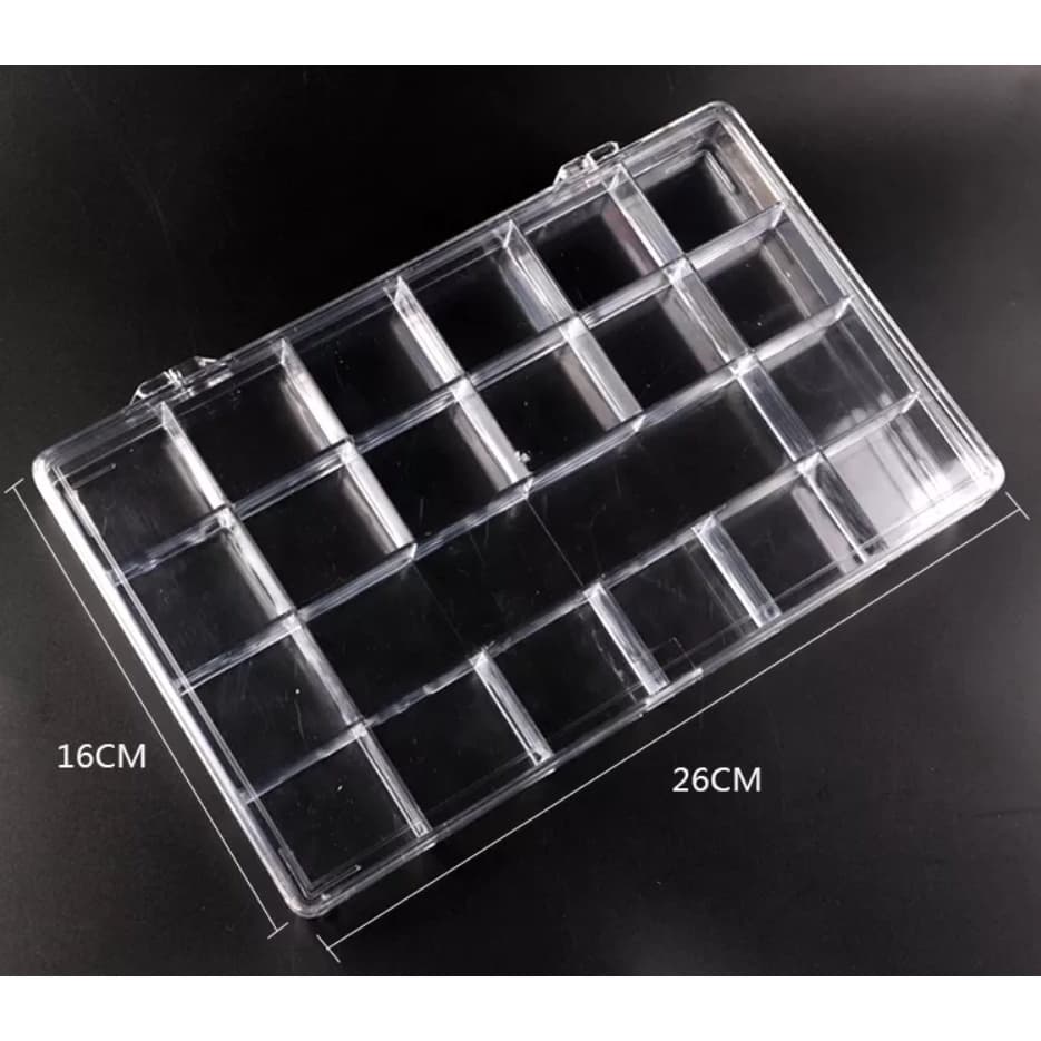 Caixa Organizadora Porta Objetos De Acrílico Com 21 Divisórias Para Armazenar Strass Glitter Unha Nail Art