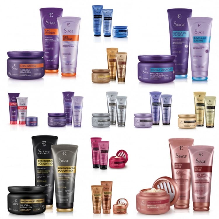 Kit Combo Cronograma Capilar Shampoo/condicionador/mascara Linha Siage Eudora - A Escolher