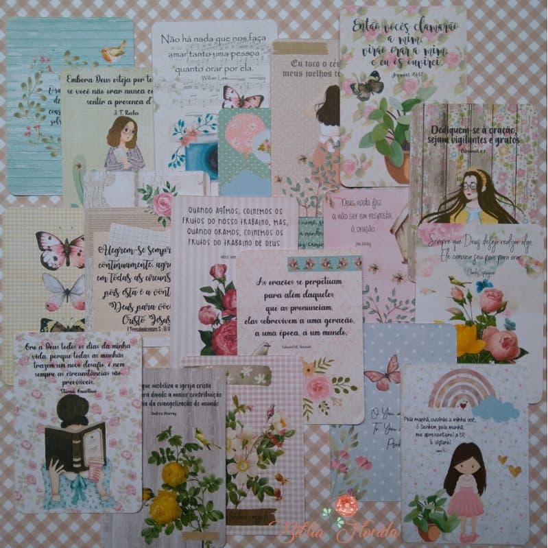 Cards: Oração - 18 unidades - Bible Journaling