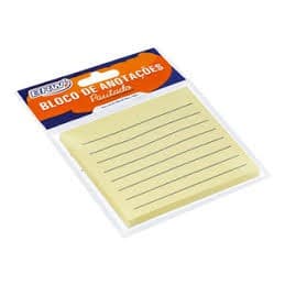Bloco De Anotações 76X76Mm Pautado Amarelo 50 Folhas brw