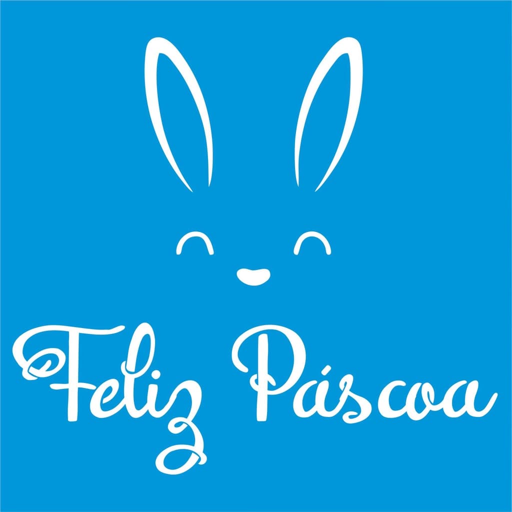 Stencil Feliz Páscoa 1 - Tamanho 17x17 cm