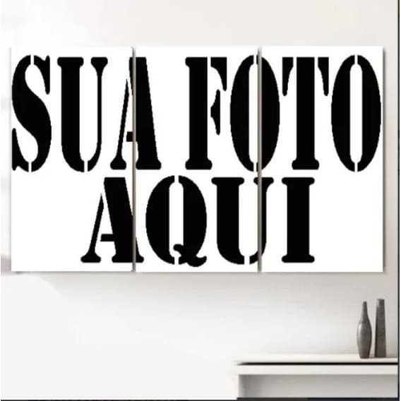 kit Quadros Decorativo 3 peças 120X60 Personalizado Sua foto imagem aqui familia oração sala quarto