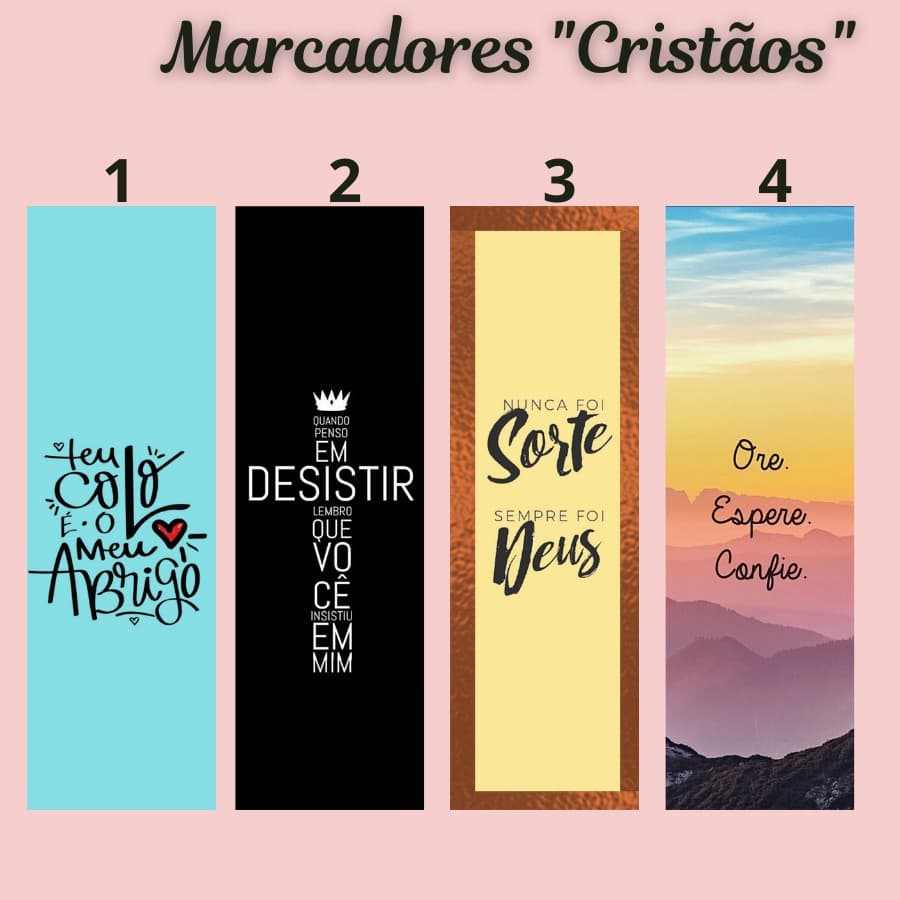 Marcador de páginas fé/cristãos - plastificado (com ou sem tassel)