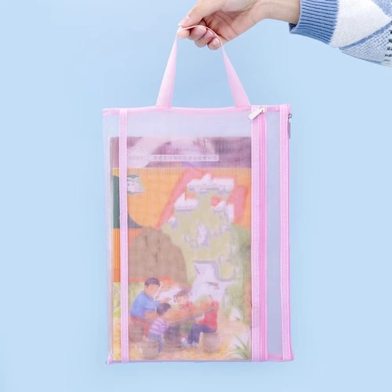 Porta documentos, pasta plástico Multiuso Com Zíper - Cores Sortidas 2 divisórias