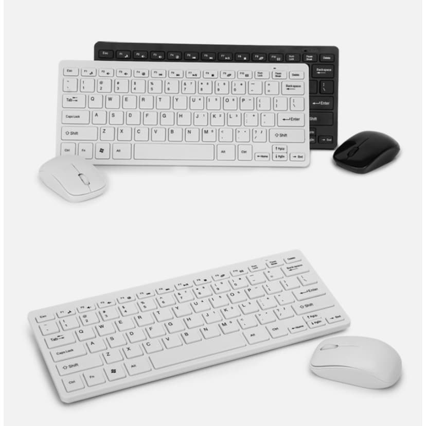 Kit Mini Teclado E Mouse Sem Fio Wireless Notebook Ultrafino