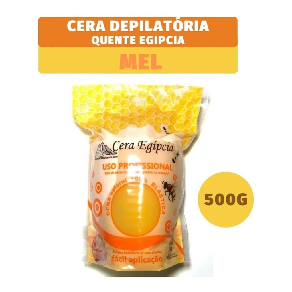 Cera Quente Depilatória Egipcia Elástica Mel 500g Método Espanhol Depilação