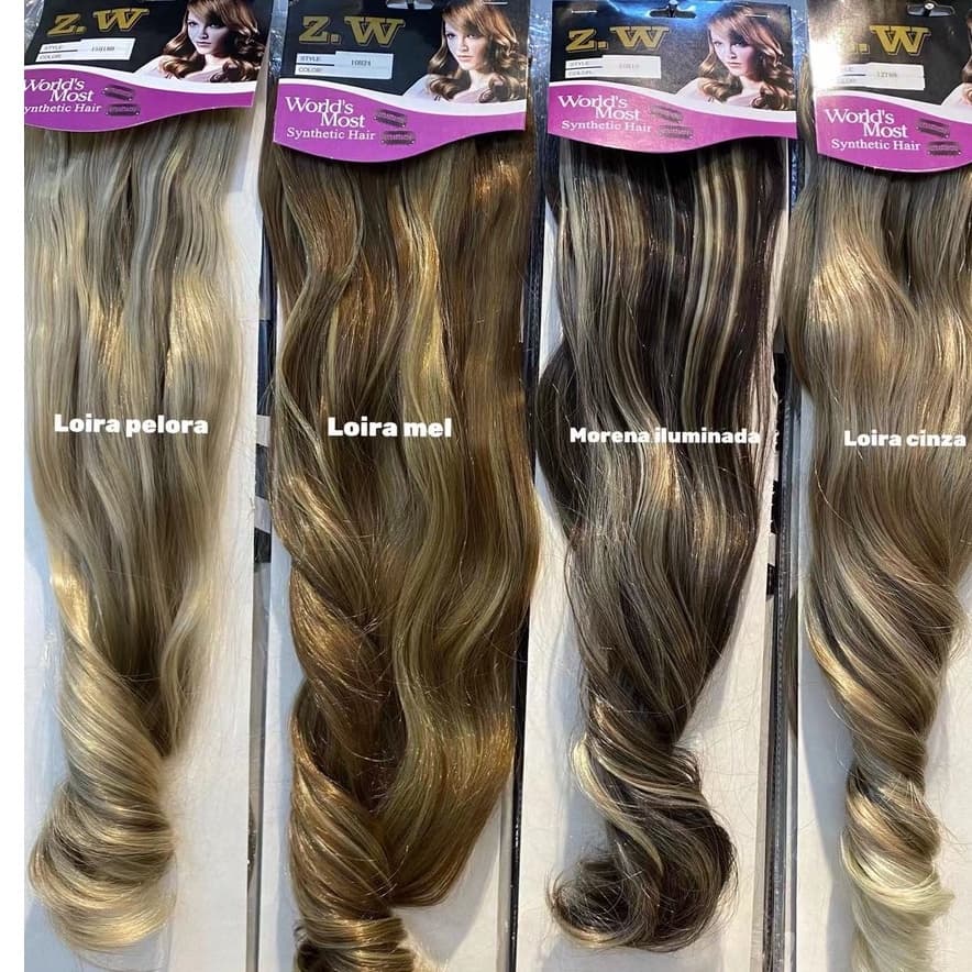 Extensão de Cabelo em Fibra Orgânica ZW ondurados com Aplique Tic Tac para Volume