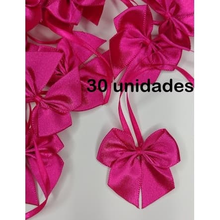 Laço de Cetim 5x5cm com fita para amarrar  30 unidades - Decorações bolas esferas acrílicas personalizados lembrancinhas