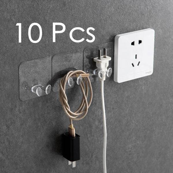 10 Peças Suporte De Parede Adesivo Multifuncional Transparente