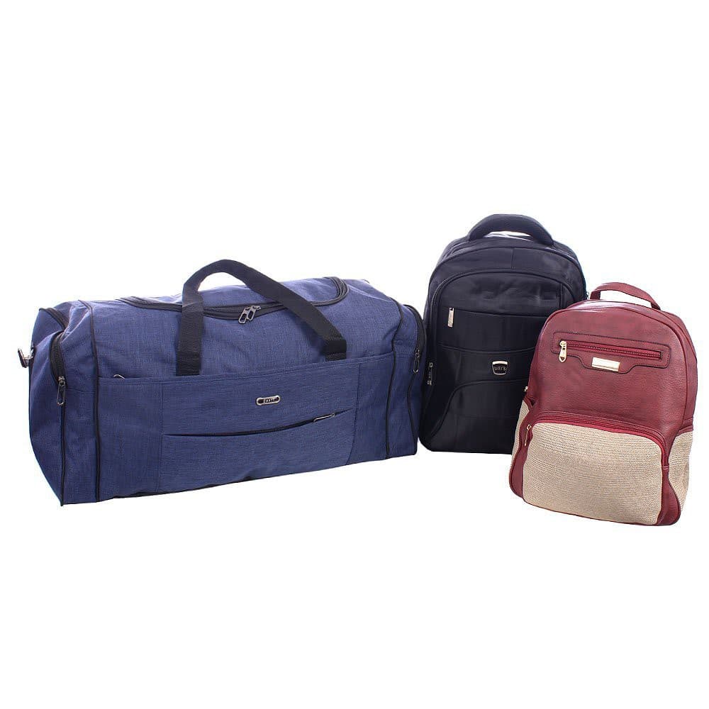 KIT Mochila Feminina + Mochila Masculina + Mala Viagem