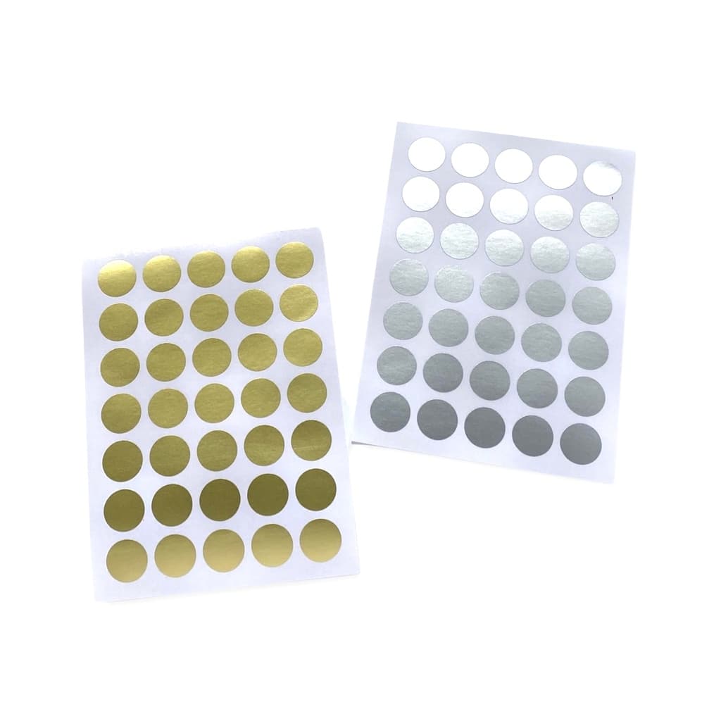 Adesivos Bolinha Dourado ou Prata Metalizado c/ 100 unidades presentes, envelopes, cartas, saquinhos