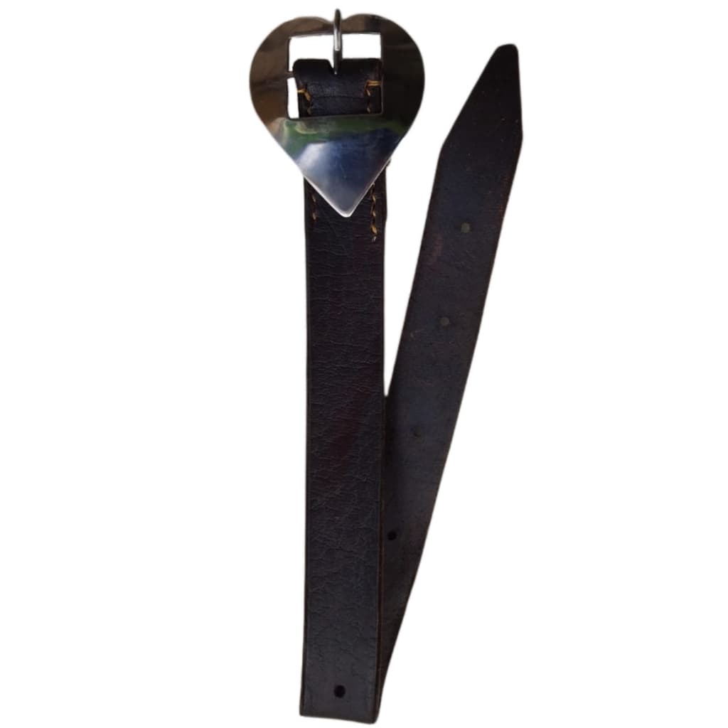 Peça de Contra Látego Fivela de Coração 44mm 1 Unidade Inox Couro de Búfalo