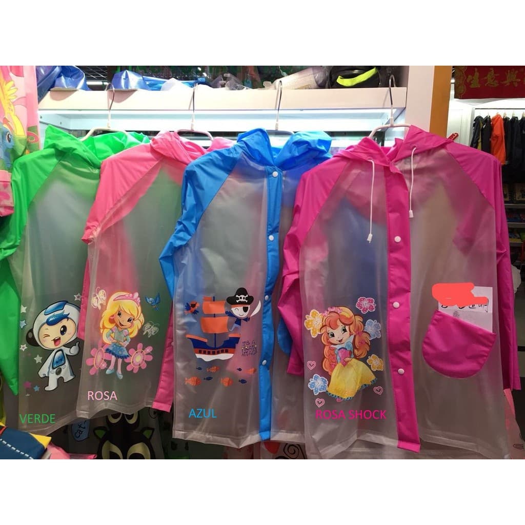 Capa de chuva infantil Reforçada menina e menino Com Desenho H-806