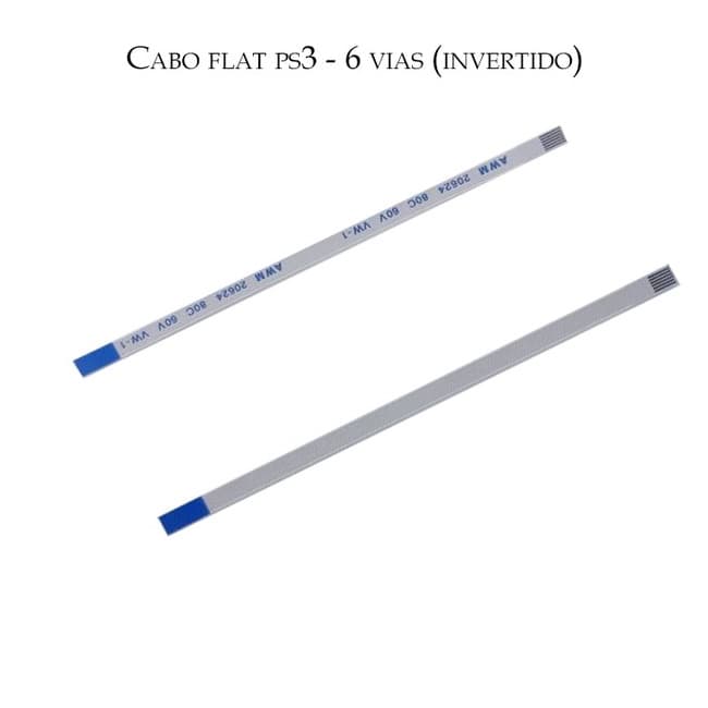 Cabo Flat Power Ps3 Super Slim 6 Vias / Pinos Playstation 3 Série 4000 e 3000
