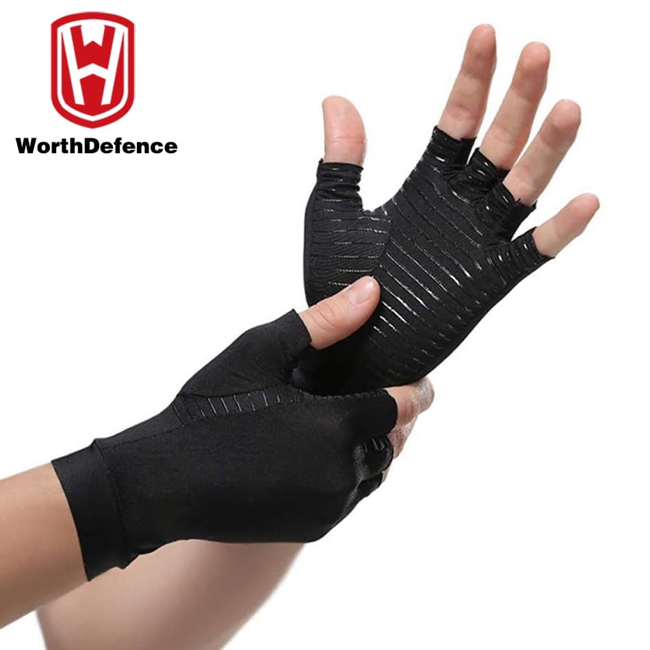 Luvas de compressão para artrite Worthdefence para unisex para alívio da dor nas articulações