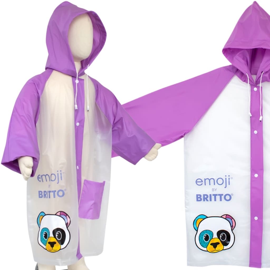 Capa De Chuva Infantil Meninas Lilás Urso Impermeável Capuz