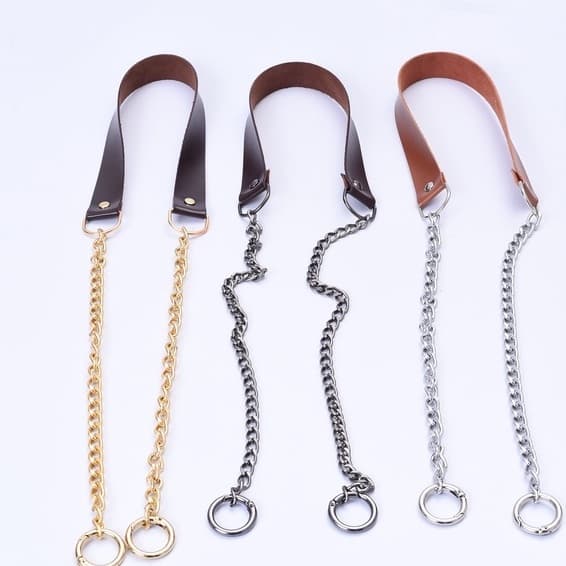 Alça Em Couro E Corrente Para Ombro Transversal Premium