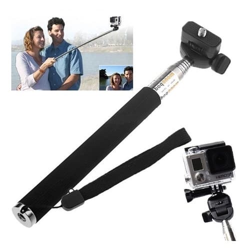 Bastão Retrátil Monopod Pau De Selfie 97cm Gopro Sjcam Eken H9R Fotos Viagem P/ Câmera Esportiva