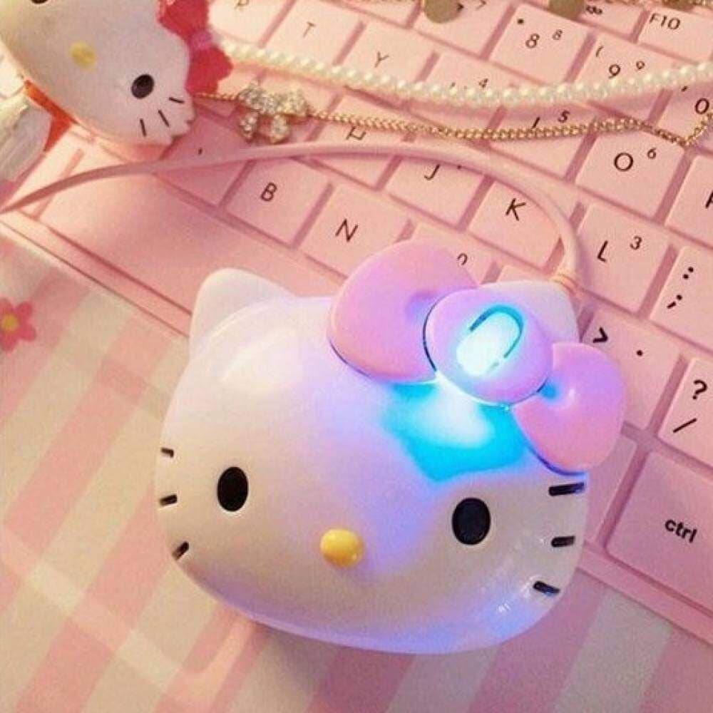Mini Mouse Óptico Com Fio Hello Kitty Para Computador/PC/Laptop