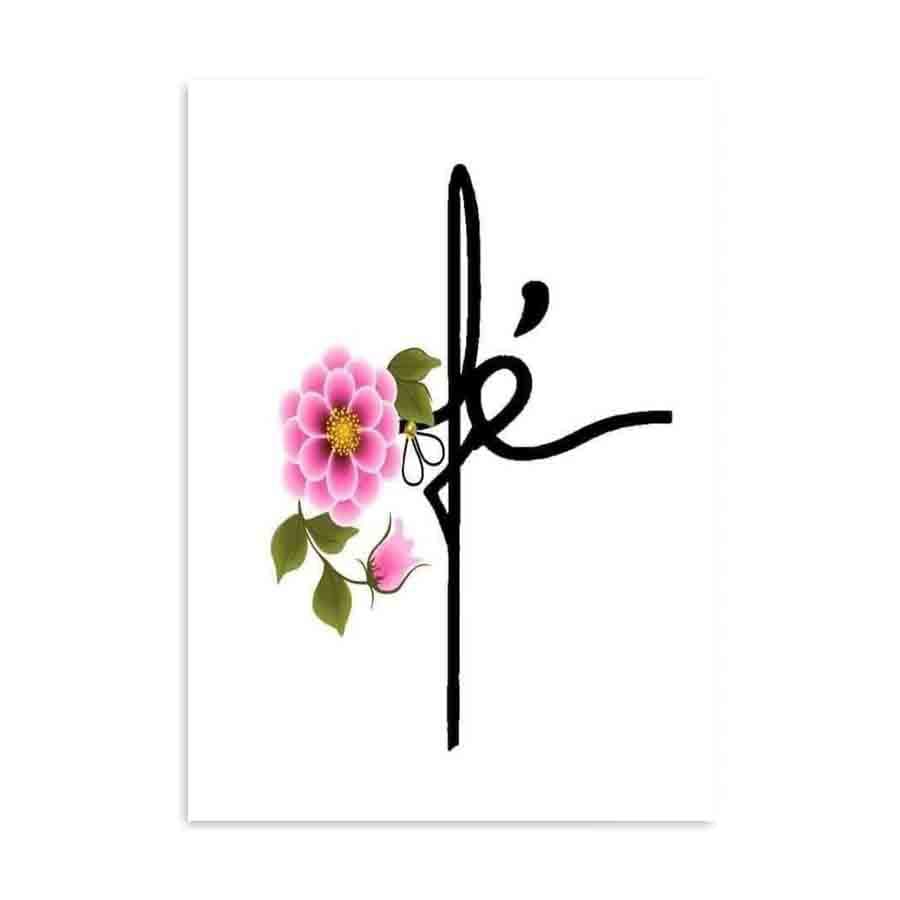 Placa Decorativa Palavra Fé