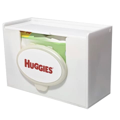 Porta Lenços Toalhas Umedecidas Largo com Tampa em Acrílico