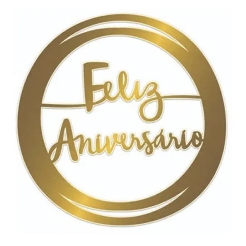 Topo de Bolo Feliz Aniversário