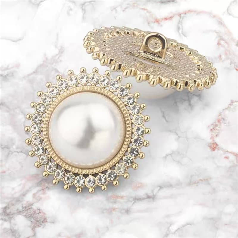 10 Peças Moda Senhoras Vestuário Botões De Decoração Super Lindos Diamante Pérola Redondos De Luxo Casaco De Pele