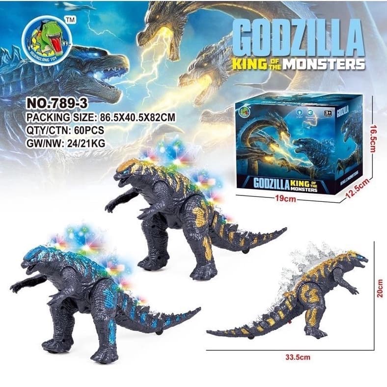 Godzilla Dinossauro O Rei Dos Monstros Com Luz Som E Movimento.