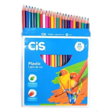 Lápis de Cor Cis Plastic Sextavado  24 Cores