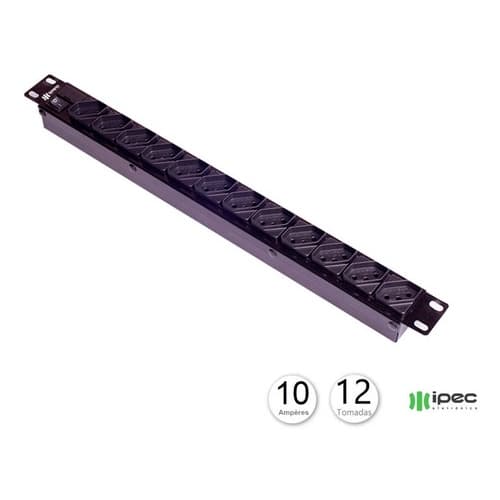 Régua Filtro De Linha Top Rack 12 Tomadas Cftv - Rcg