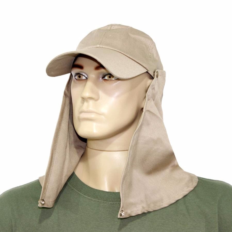 Boné Joga Com Protetor De Nuca Destacável Verde Ou Bege Regulagem em Velcro