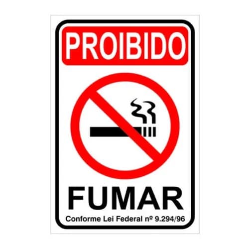 Kit 3 Placa Sinalização Proibido Fumar 20x30