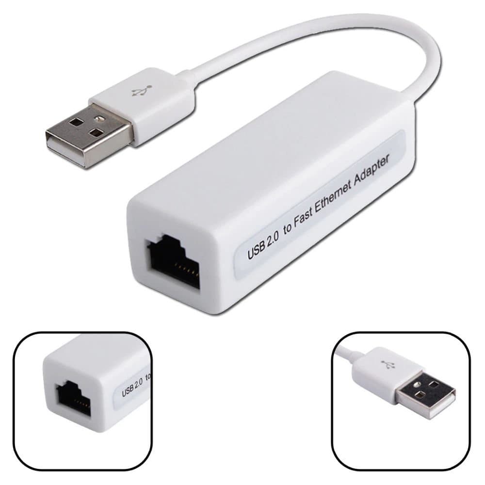 Placa Rede Usb Cabo Externa Rj45 Adaptador Lan Ethernet com cabo BRANCO