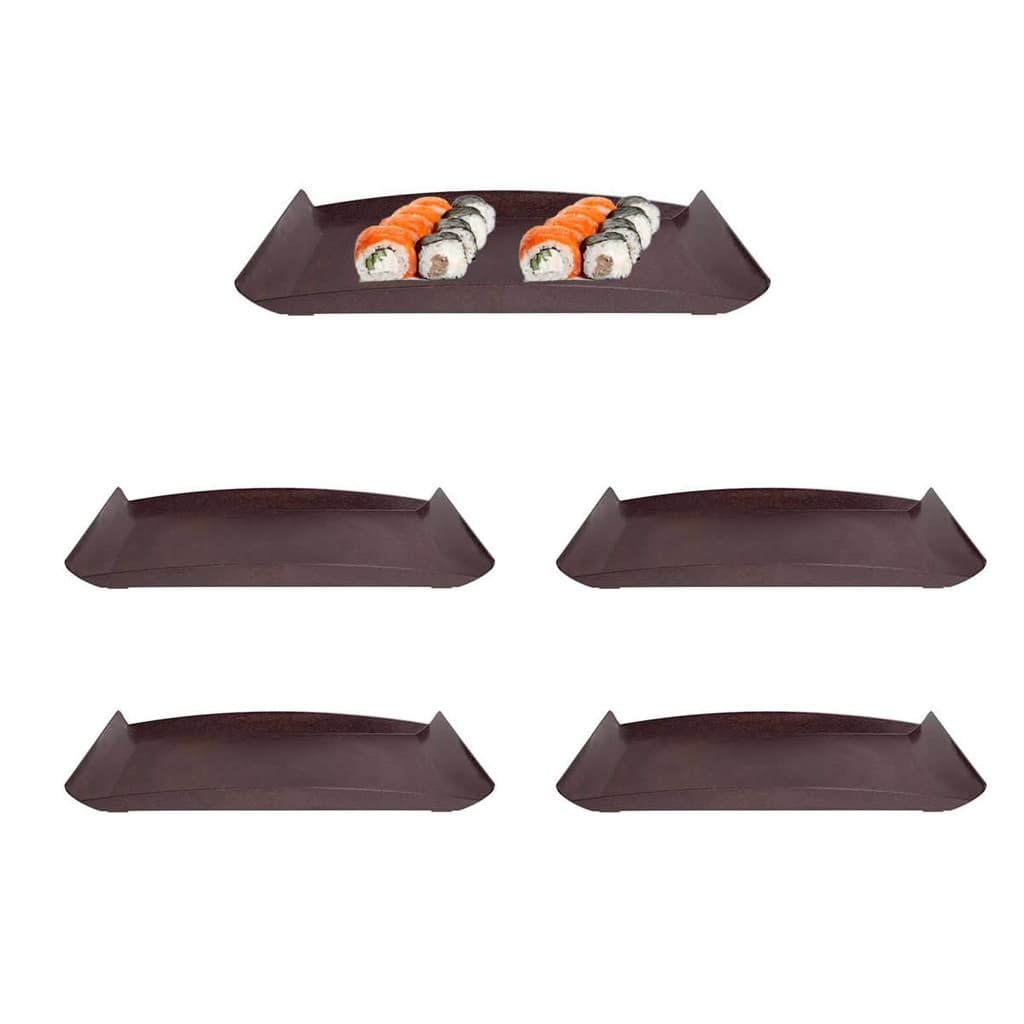 5UN BANDEJA ZEN PETISQUEIRA  34X18CM REFLORESTADA - MARROM