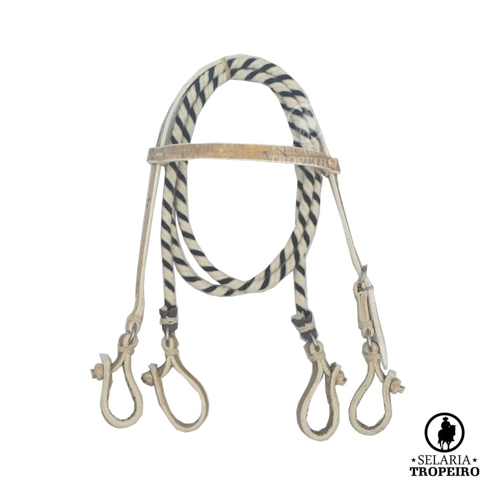 Rédea E Cabeçada De Couro De Búfalo