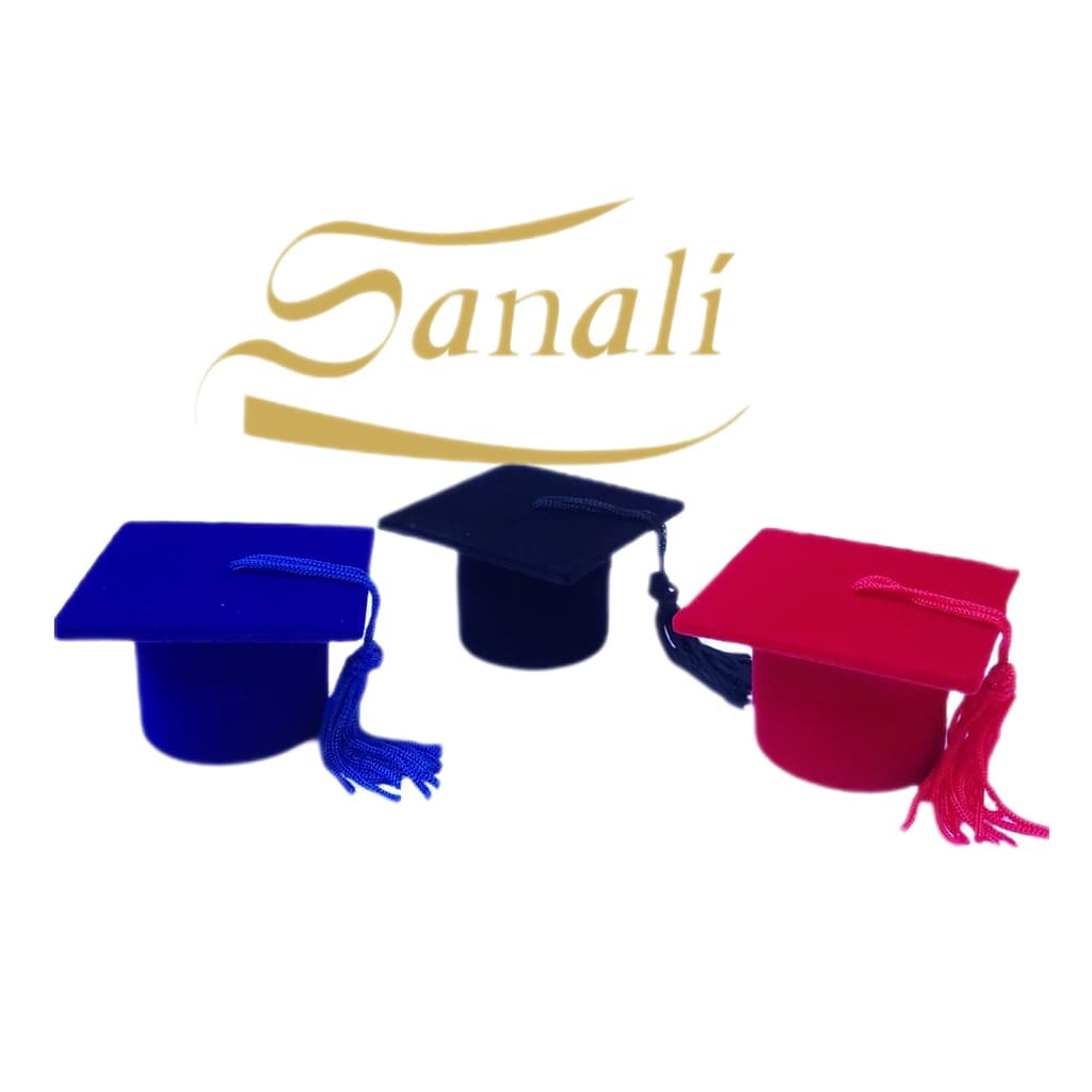 8088 – Estojo Caixinha Veludo Formato Cartola de Formatura - 1 unidade