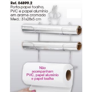 Suporte Para Papel Toalha, Alumínio e Filme PVC