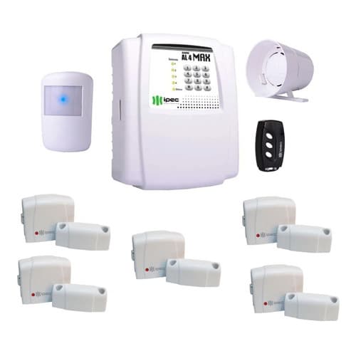 Kit Alarme Completo Segurança Casa Sem Fio 6 Sensores 