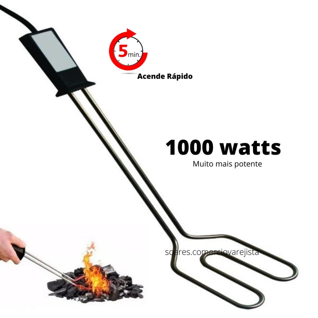 Acendedor de Churrasqueira e Lareira Fogueira Carvão 110V e 220v