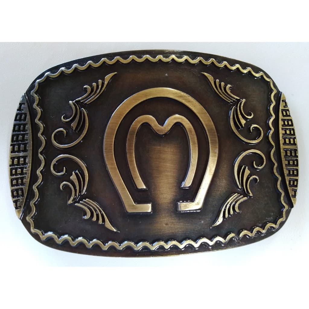 Fivela Country Cowboy  Cor Ouro Velho Escovado Ref 1084 Cac Couros