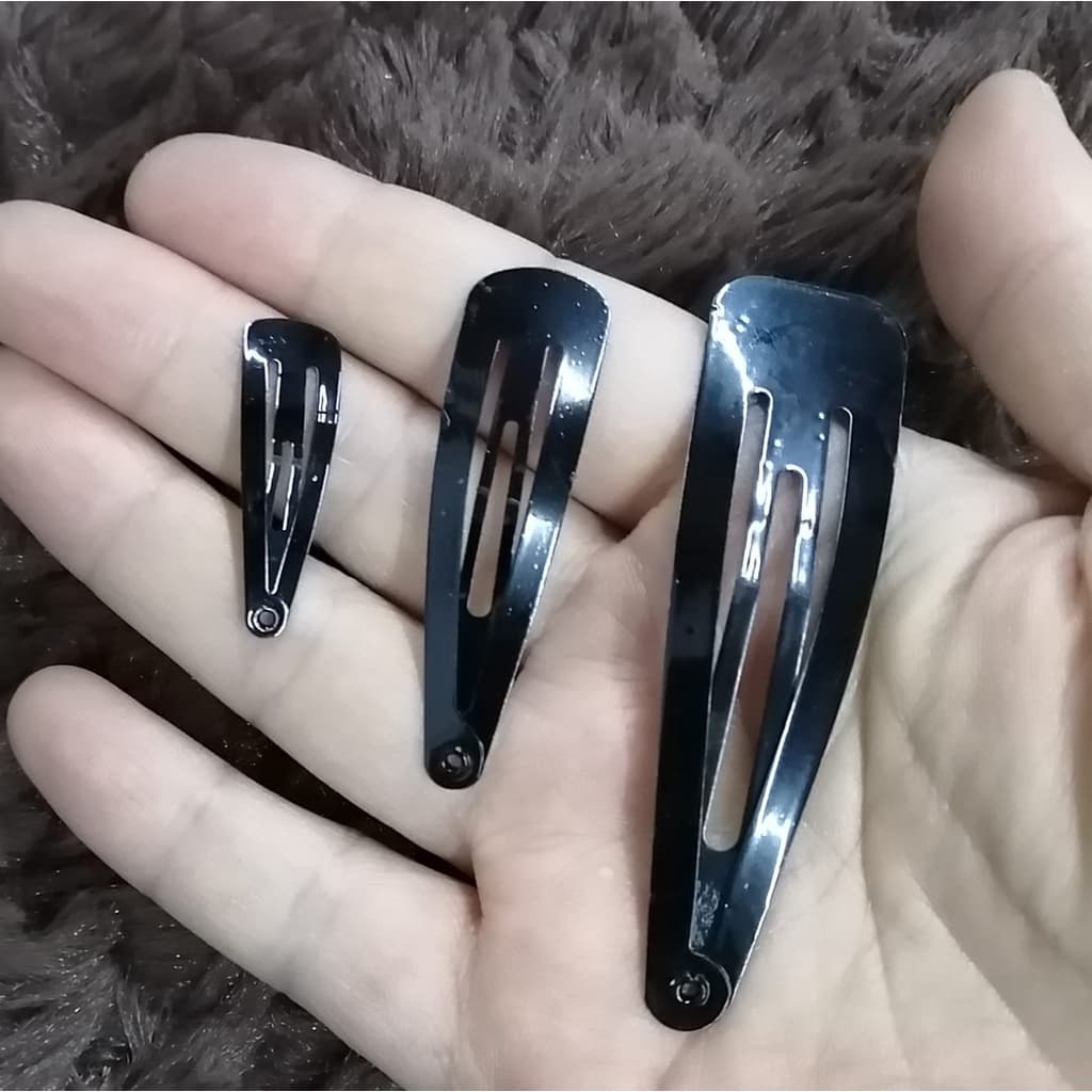 kit Presilha Prendedor de Cabelo Tic Tac cor preta 3/4.5/6.5cm promoçao