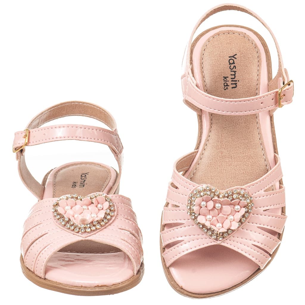 Sandalia Rasteira Infantil Feminina Menina Festa Batizado Bebe Moda Sapato Casamento Coraçao 10