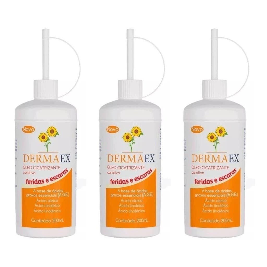 3 Dermaex Age Ferida E Escara Dersani Óleo De Girassol 200ml