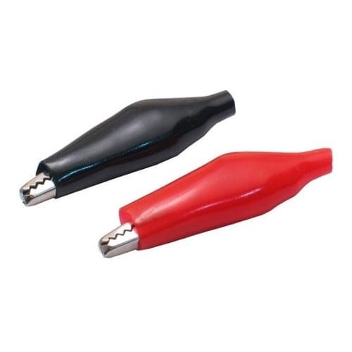 Kit 50 Pares - Garra Jacaré Média 35mm Preta E Vermelha