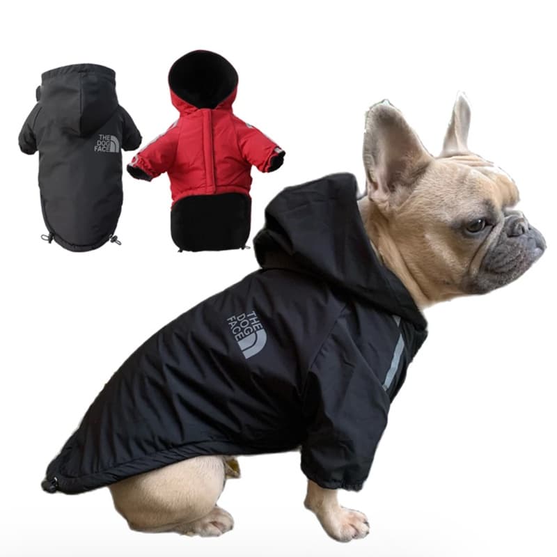 Capa De Chuva Para Cachorro De Estimação À Prova D'água De Algodão Com Capuz Refletiva