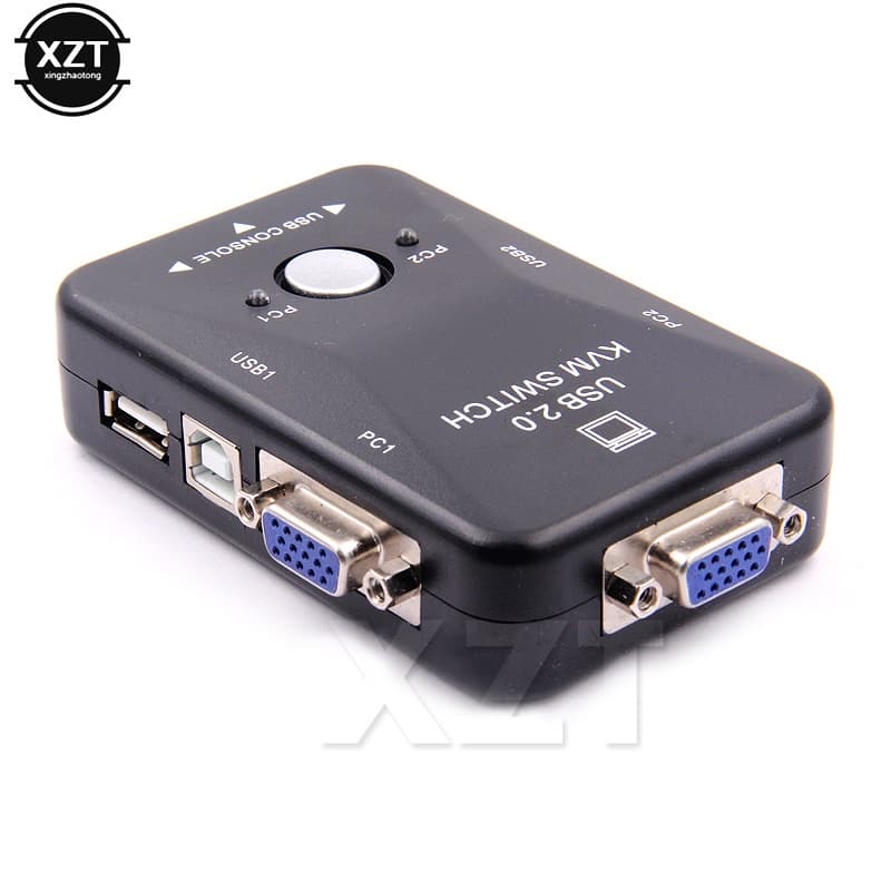 Novo USB KVM Switch Switcher 2 Portas VGA SVGA Caixa 2.0 Mouse Teclado 1920 * 1440