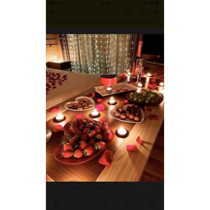 kit decoração romantica + velas réchaud- surpresa - dia dos namorados